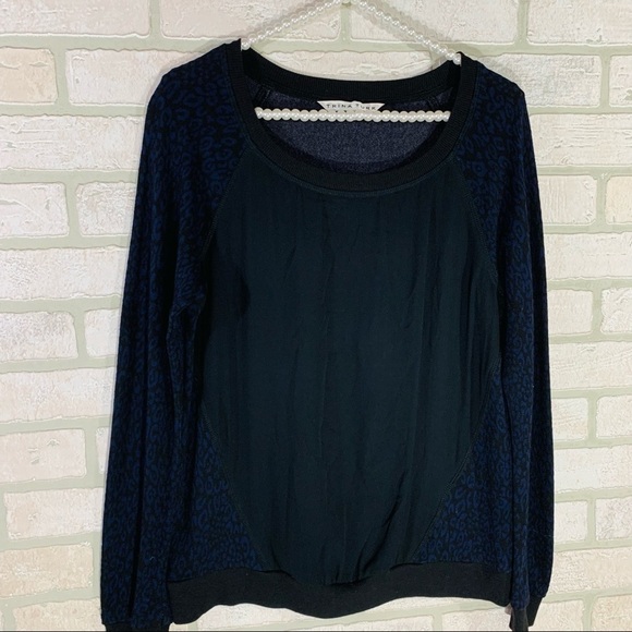 Trina Turk Mixed Media Animal Print Sweatshirt Size M - Picture 3 of 9